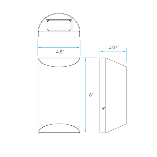 Luxrite LR40326 8" UP/DOWN DESIGNER WALL FIXTURE - CCT & WATTAGE SELECTABLE - Image 2