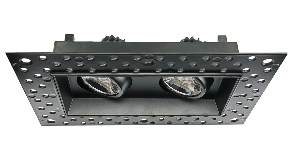 Goodlite G-95721 3" double head trimless regress multiple gimbal, black