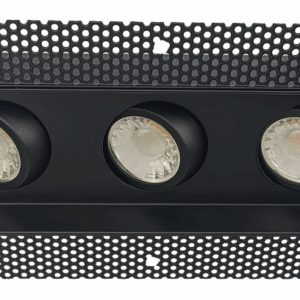 Goodlite G-95722 3" triple head trimless regress multiple gimbal, black