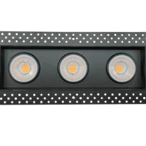 Goodlite G-99323 4" Triple Head Trimless Regress Multiple Gimbal Black