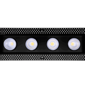 Goodlite G-99324 4" Four Head Trimless Regress Multiple Gimbal Black