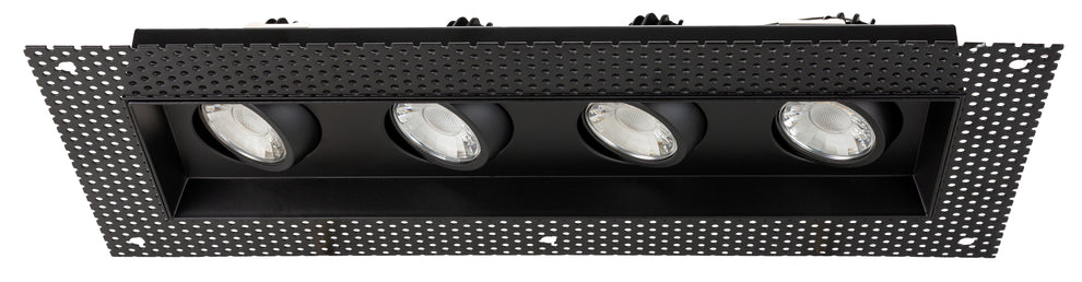 Goodlite G-97127 four head trimless regress multiple gimbal, black