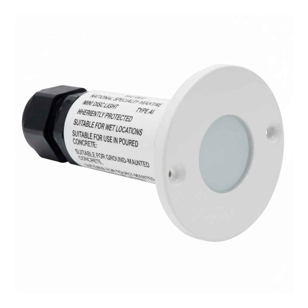 NSL LEDMD-BL-WH LED Mini Disc Marker Light Round Blue LED White finish