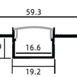 NSL MIX-02-16.6-2.5M Mud-in Dry Wall Extrusion 19 mm x 13 mm Aluminum 2 Flange Silver 2.5 m