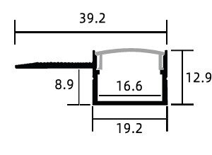 NSL MIX-03-14-2.5M Mud-in Dry Wall Extrusion 19 mm x 13 mm Aluminum 2 Flange White 2.5 m