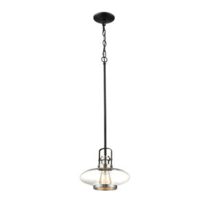 Millennium Lighting 111-SN/MB One Light Mini-Pendant Satin Nickel finish Matte Black finish