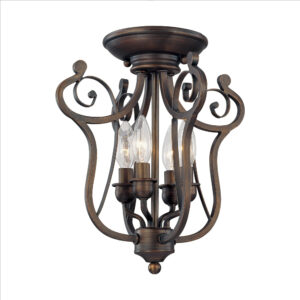 Millennium Lighting 1144-RBZ Chateau Four Light Semi Flush Mount Rubbed Bronze finish
