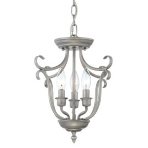 Millennium Lighting 1323-RS Fulton Three Light Dual Mount Lantern / Flush Mount Rubbed Silver finish
