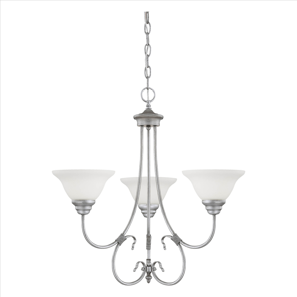 Millennium Lighting 1363-RS Fulton Three Light Chandelier Rubbed Silver finish