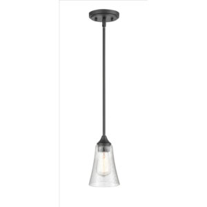 Millennium Lighting 1461-MB Natalie One Light Mini Pendant Matte Black finish