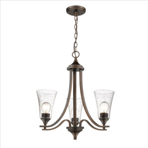 Millennium Lighting 1463-RBZ Natalie Three Light Chandelier Rubbed Bronze finish