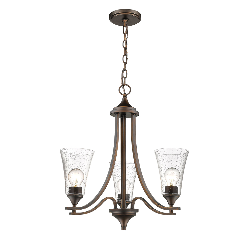 Millennium Lighting 1463-RBZ Natalie Three Light Chandelier Rubbed Bronze finish