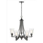 Millennium Lighting 1465-MB Natalie Five Light Chandelier Matte Black finish