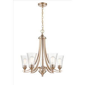 Millennium Lighting 1465-MG Natalie Five Light Chandelier Modern Gold finish