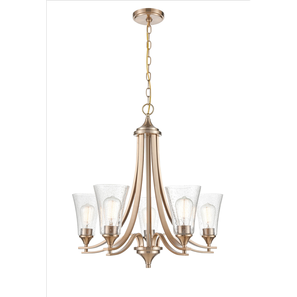 Millennium Lighting 1465-MG Natalie Five Light Chandelier Modern Gold finish