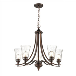 Millennium Lighting 1465-RBZ Natalie Five Light Chandelier Rubbed Bronze finish