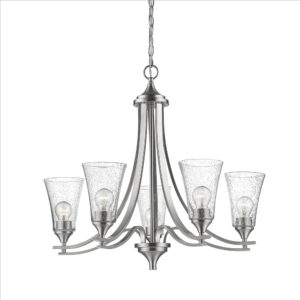 Millennium Lighting 1465-SN Natalie Five Light Chandelier Satin Nickel finish