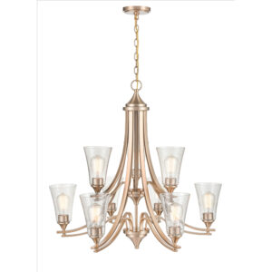 Millennium Lighting 1469-MG Natalie Nine Light Chandelier Modern Gold finish
