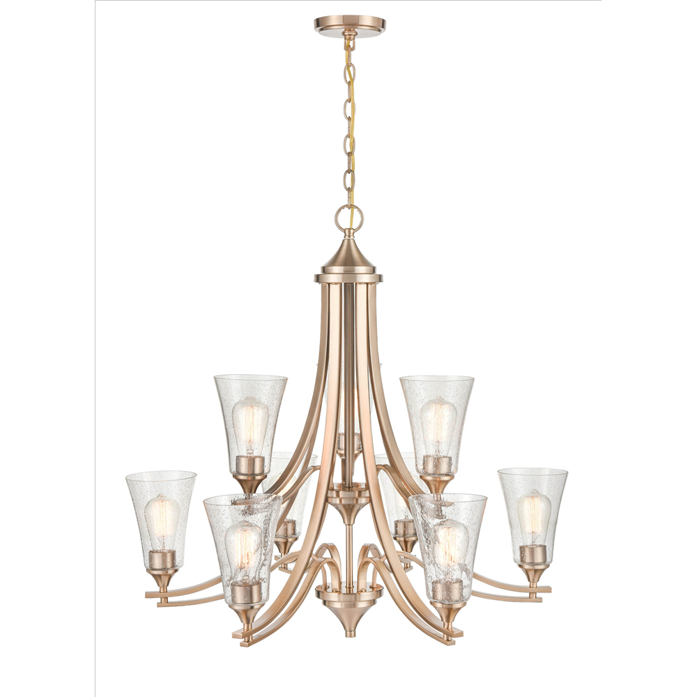 Millennium Lighting 1469-MG Natalie Nine Light Chandelier Modern Gold finish