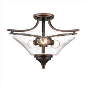 Millennium Lighting 1483-RBZ Natalie Three Light Semi Flush Rubbed Bronze finish