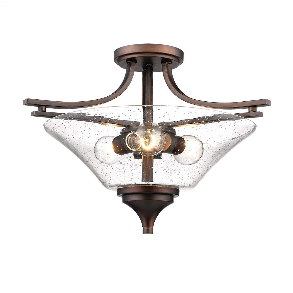 Millennium Lighting 1483-RBZ Natalie Three Light Semi Flush Rubbed Bronze finish