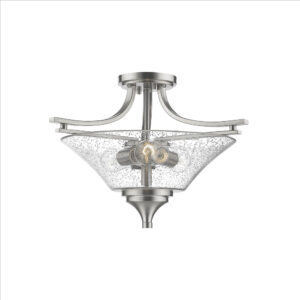 Millennium Lighting 1483-SN Natalie Three Light Semi Flush Satin Nickel finish