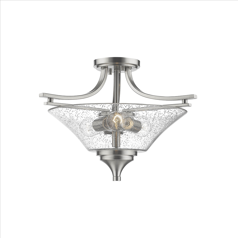 Millennium Lighting 1483-SN Natalie Three Light Semi Flush Satin Nickel finish
