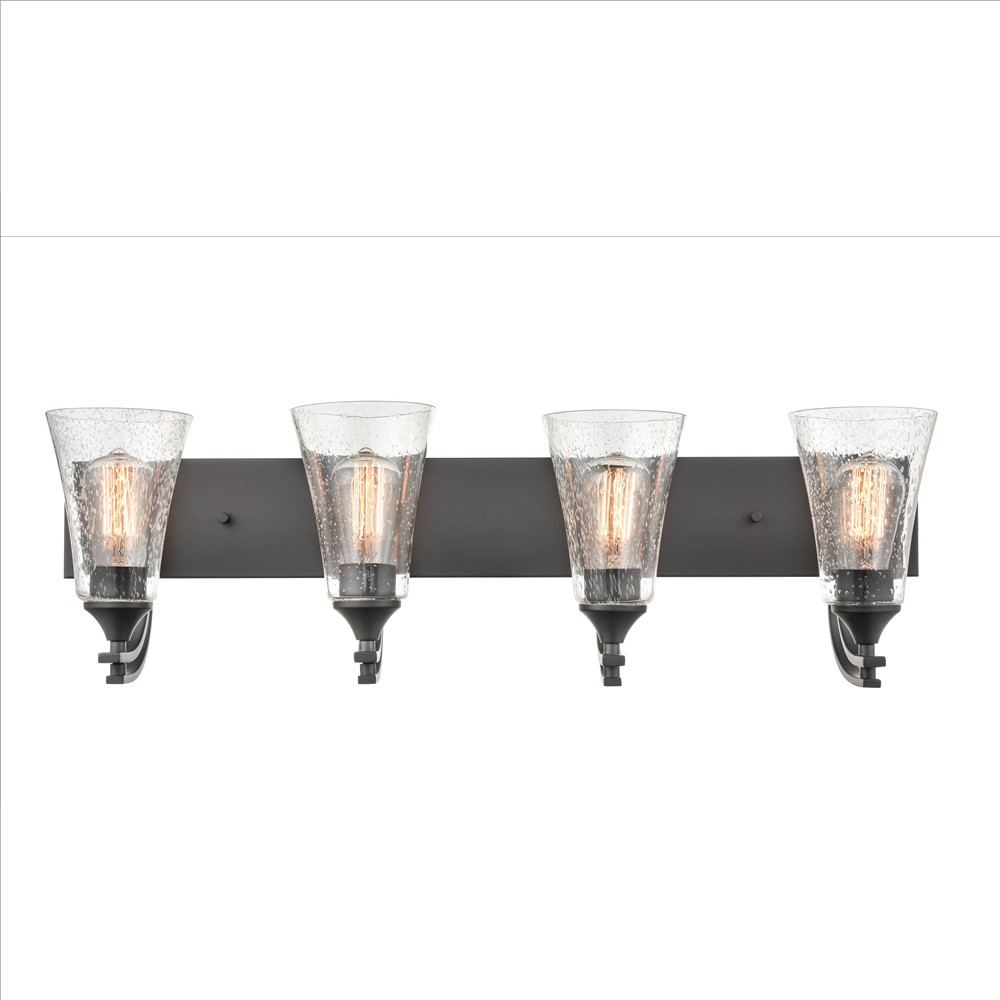 Millennium Lighting 1494-MB Natalie Four Light Vanity Matte Black finish