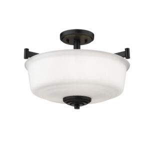Millennium Lighting 163-MB Burbank Three Light Semi-Flush Matte Black finish