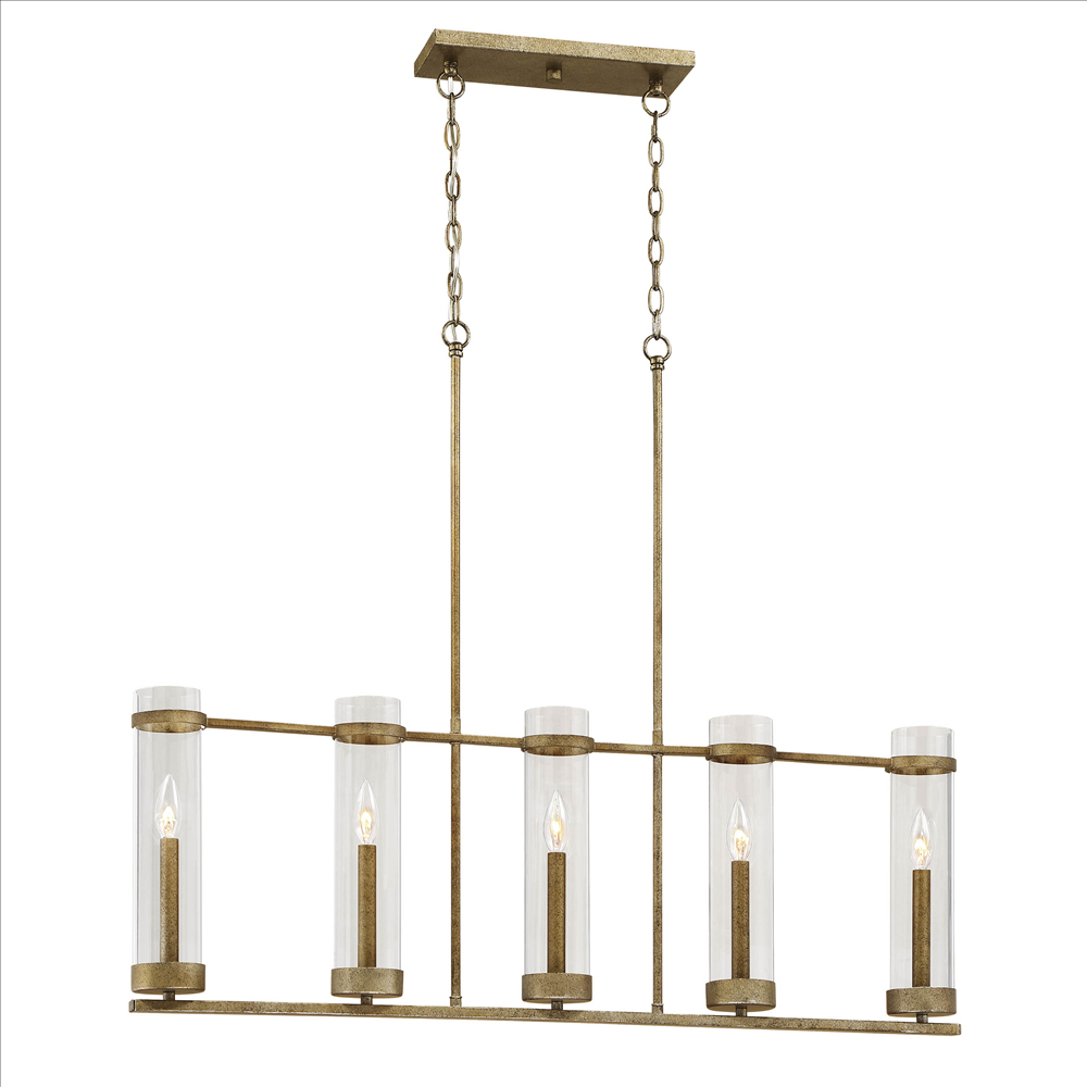 Millennium Lighting 1975-VG Milan Five Light Island Vintage Gold finish