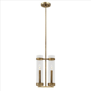 Millennium Lighting 1982-VG Milan Two Light Mini Pendant Vintage Gold finish
