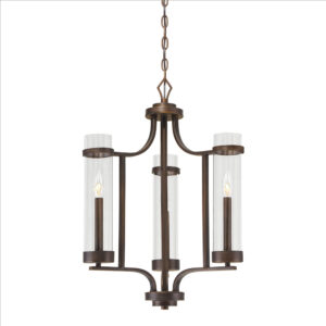 Millennium Lighting 1983-RBZ Milan Three Light Chandelier Rubbed Bronze finish