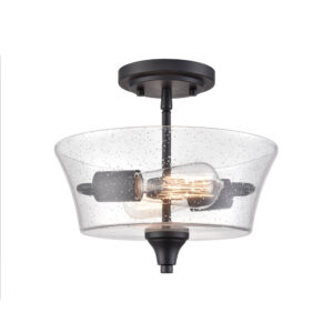 Millennium Lighting 2110-MB Caily Two Light Semi Flush Matte Black finish