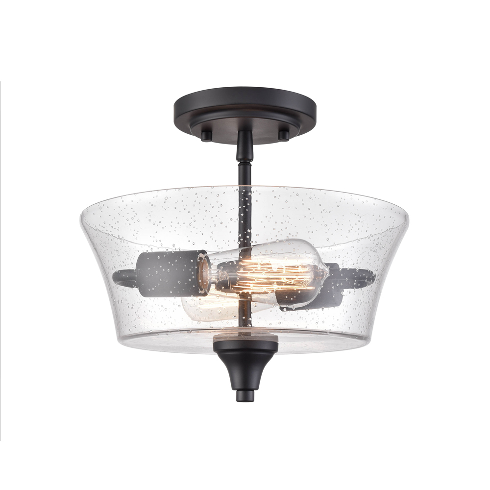 Millennium Lighting 2110-MB Caily Two Light Semi Flush Matte Black finish