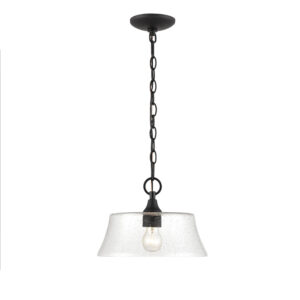 Millennium Lighting 2111-MB Caily One Light Pendant Matte Black finish