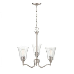 Millennium Lighting 2113-BN Caily Three Light Chandelier Brushed Nickel finish