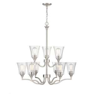 Millennium Lighting 2119-BN Caily Nine Light Chandelier Brushed Nickel finish