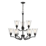 Millennium Lighting 2119-MB Caily Nine Light Chandelier Matte Black finish