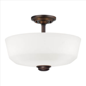 Millennium Lighting 2152-RBZ Cimmaron Three Light Semi Flush Rubbed Bronze finish