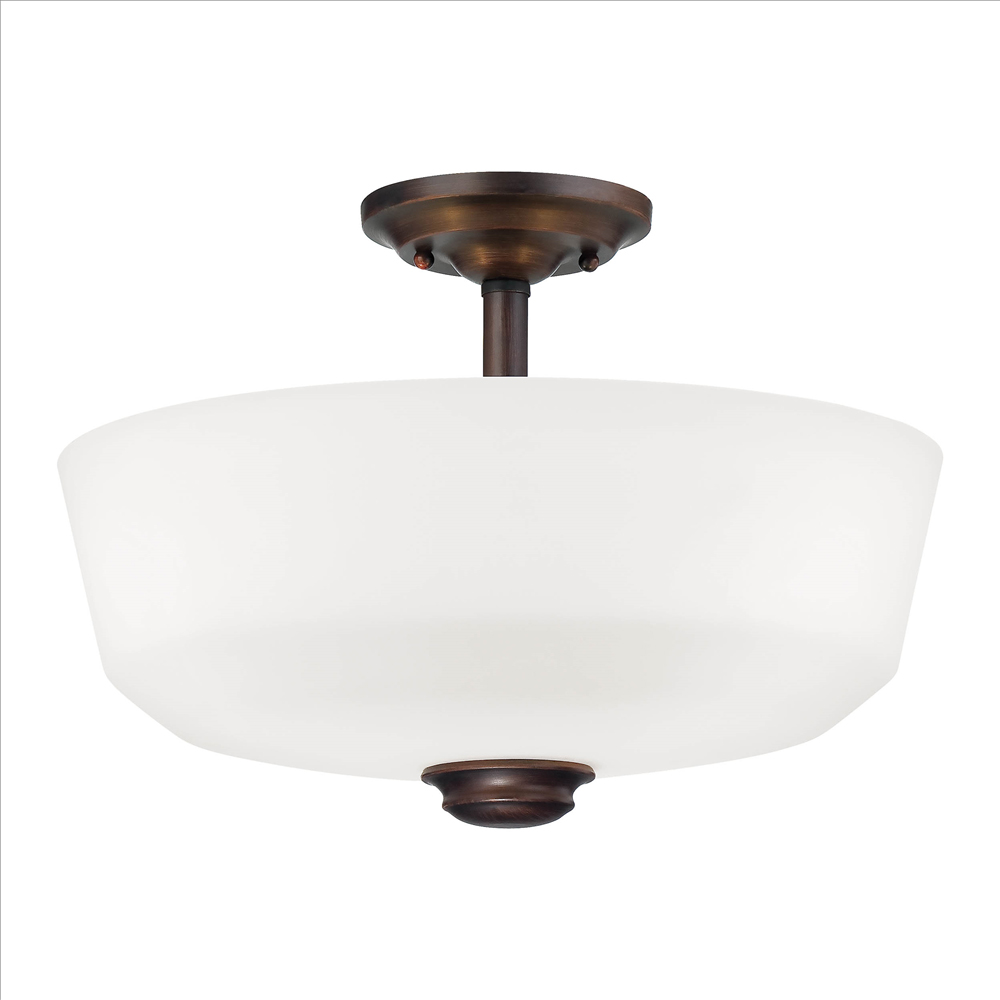 Millennium Lighting 2152-RBZ Cimmaron Three Light Semi Flush Rubbed Bronze finish