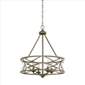 Millennium Lighting 2174-AS Lakewood Four Light Chandelier Antique Silver finish