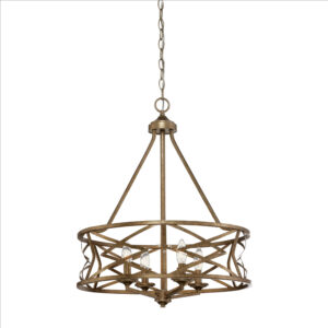 Millennium Lighting 2174-VG Lakewood Four Light Chandelier Vintage Gold finish