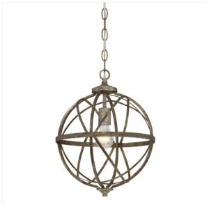 Millennium Lighting 2281-AS Lakewood One Light Pendant Ancient Silver finish