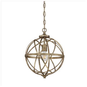 Millennium Lighting 2281-VG Lakewood One Light Pendant Vintage Gold finish
