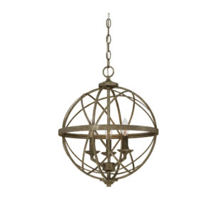 Millennium Lighting 2283-AS Lakewood Three Light Pendant Ancient Silver finish
