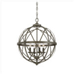 Millennium Lighting 2284-AS Lakewood Four Light Pendant Ancient Silver finish