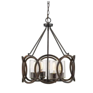Millennium Lighting 2354-RBZ Delano Four Light Chandelier Rubbed Bronze finish