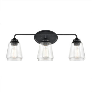 Millennium Lighting 2463-MB Great Bridge Three Light Vanity Matte Black finish