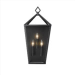 Millennium Lighting 2533-PBK Arnold Three Light Aluminum Outdoor Wall Sconce Powder Coated Black finish