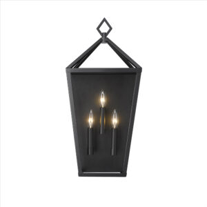 Millennium Lighting 2533-PBK Arnold Three Light Aluminum Outdoor Wall Sconce Powder Coated Black finish